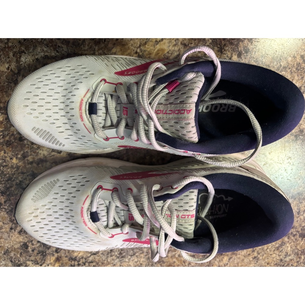 Brooks Addiction GTS 15 Womens Running Shoes Grey Pink 1203521B054 Size 9 B - Picture 7 of 16